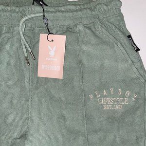 NEW WITH TAGS: playboy x missguided khaki lifestyle waffle balloon joggers
